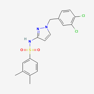 molecular formula C18H17Cl2N3O2S B4279466 N-[1-(3,4-dichlorobenzyl)-1H-pyrazol-3-yl]-3,4-dimethylbenzenesulfonamide 