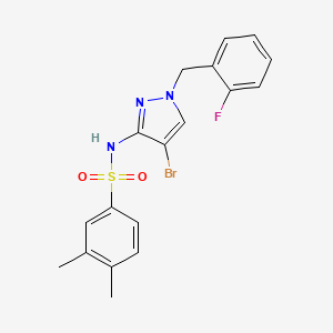 N-[4-bromo-1-(2-fluorobenzyl)-1H-pyrazol-3-yl]-3,4-dimethylbenzenesulfonamide