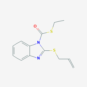 molecular formula C13H14N2OS2 B427947 S-ethyl 2-(allylsulfanyl)-1H-benzimidazole-1-carbothioate 