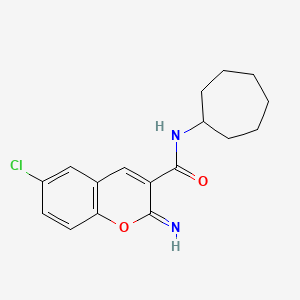 molecular formula C17H19ClN2O2 B4279486 6-chloro-N-cycloheptyl-2-imino-2H-chromene-3-carboxamide 