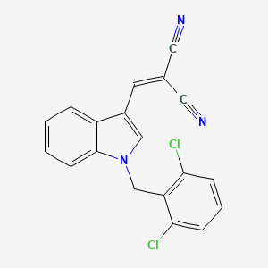 molecular formula C19H11Cl2N3 B4279491 {[1-(2,6-dichlorobenzyl)-1H-indol-3-yl]methylene}malononitrile 