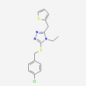 3-[(4-chlorobenzyl)thio]-4-ethyl-5-(2-thienylmethyl)-4H-1,2,4-triazole