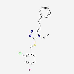 3-[(2-chloro-4-fluorobenzyl)thio]-4-ethyl-5-(2-phenylethyl)-4H-1,2,4-triazole