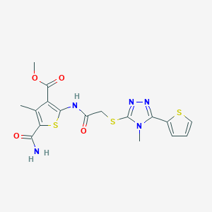 methyl 5-(aminocarbonyl)-4-methyl-2-[({[4-methyl-5-(2-thienyl)-4H-1,2,4-triazol-3-yl]thio}acetyl)amino]-3-thiophenecarboxylate