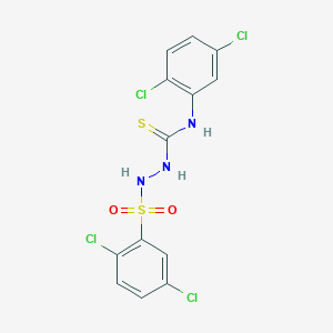 molecular formula C13H9Cl4N3O2S2 B4279566 N-(2,5-dichlorophenyl)-2-[(2,5-dichlorophenyl)sulfonyl]hydrazinecarbothioamide 
