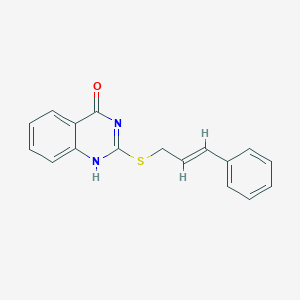 molecular formula C17H14N2OS B427960 2-[(E)-3-phenylprop-2-enyl]sulfanyl-1H-quinazolin-4-one 