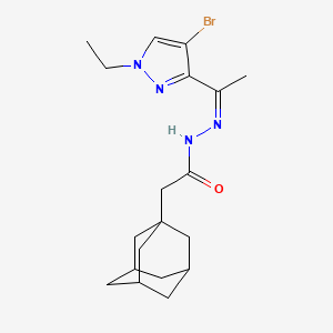 molecular formula C19H27BrN4O B4279611 2-(1-adamantyl)-N'-[1-(4-bromo-1-ethyl-1H-pyrazol-3-yl)ethylidene]acetohydrazide 