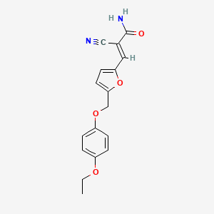 molecular formula C17H16N2O4 B4279620 2-cyano-3-{5-[(4-ethoxyphenoxy)methyl]-2-furyl}acrylamide 