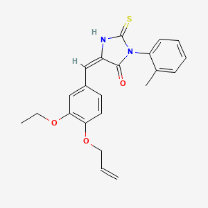 molecular formula C22H22N2O3S B4279625 5-[4-(allyloxy)-3-ethoxybenzylidene]-3-(2-methylphenyl)-2-thioxo-4-imidazolidinone 