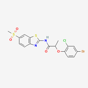 2-(4-bromo-2-chlorophenoxy)-N-[6-(methylsulfonyl)-1,3-benzothiazol-2-yl]propanamide