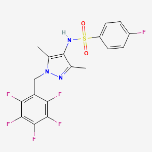 N-[3,5-dimethyl-1-(pentafluorobenzyl)-1H-pyrazol-4-yl]-4-fluorobenzenesulfonamide