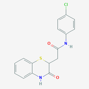 molecular formula C16H13ClN2O2S B427968 N-(4-Chlorophenyl)-2-(3-oxo-3,4-dihydro-2H-1,4-benzothiazin-2-yl)acetamide CAS No. 132858-26-5