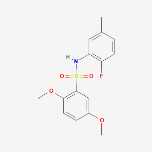 molecular formula C15H16FNO4S B4279684 N-(2-fluoro-5-methylphenyl)-2,5-dimethoxybenzenesulfonamide 