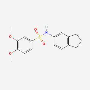 N-(2,3-dihydro-1H-inden-5-yl)-3,4-dimethoxybenzenesulfonamide