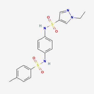 1-ethyl-N-(4-{[(4-methylphenyl)sulfonyl]amino}phenyl)-1H-pyrazole-4-sulfonamide