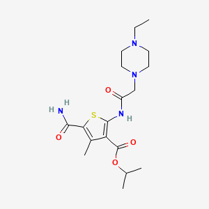 isopropyl 5-(aminocarbonyl)-2-{[(4-ethyl-1-piperazinyl)acetyl]amino}-4-methyl-3-thiophenecarboxylate