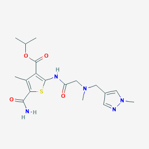 isopropyl 5-(aminocarbonyl)-4-methyl-2-({N-methyl-N-[(1-methyl-1H-pyrazol-4-yl)methyl]glycyl}amino)-3-thiophenecarboxylate