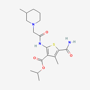 isopropyl 5-(aminocarbonyl)-4-methyl-2-{[(3-methyl-1-piperidinyl)acetyl]amino}-3-thiophenecarboxylate