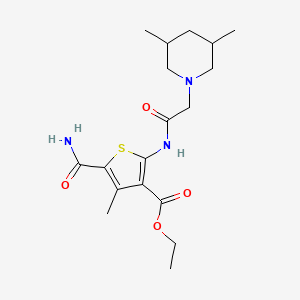 ethyl 5-(aminocarbonyl)-2-{[(3,5-dimethyl-1-piperidinyl)acetyl]amino}-4-methyl-3-thiophenecarboxylate