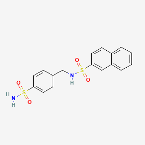 molecular formula C17H16N2O4S2 B4279749 N-[4-(aminosulfonyl)benzyl]-2-naphthalenesulfonamide 