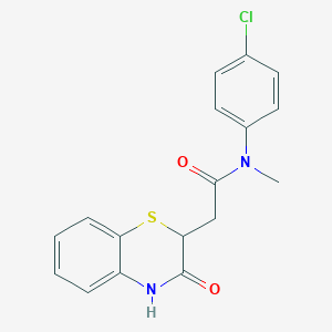 molecular formula C17H15ClN2O2S B427975 N-(4-chlorophenyl)-N-methyl-2-(3-oxo-3,4-dihydro-2H-1,4-benzothiazin-2-yl)acetamide 