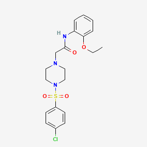 molecular formula C20H24ClN3O4S B4279762 2-{4-[(4-chlorophenyl)sulfonyl]-1-piperazinyl}-N-(2-ethoxyphenyl)acetamide 