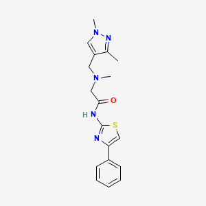 molecular formula C18H21N5OS B4279763 N~2~-[(1,3-dimethyl-1H-pyrazol-4-yl)methyl]-N~2~-methyl-N~1~-(4-phenyl-1,3-thiazol-2-yl)glycinamide 