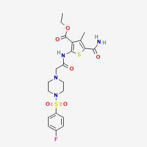 ethyl 5-(aminocarbonyl)-2-[({4-[(4-fluorophenyl)sulfonyl]-1-piperazinyl}acetyl)amino]-4-methyl-3-thiophenecarboxylate