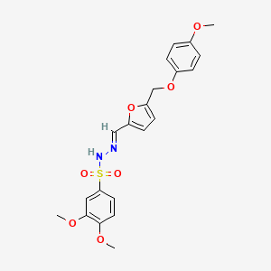 molecular formula C21H22N2O7S B4279781 3,4-dimethoxy-N'-({5-[(4-methoxyphenoxy)methyl]-2-furyl}methylene)benzenesulfonohydrazide 