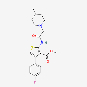 molecular formula C20H23FN2O3S B4279788 methyl 4-(4-fluorophenyl)-2-{[(4-methyl-1-piperidinyl)acetyl]amino}-3-thiophenecarboxylate 