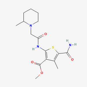 methyl 5-(aminocarbonyl)-4-methyl-2-{[(2-methyl-1-piperidinyl)acetyl]amino}-3-thiophenecarboxylate