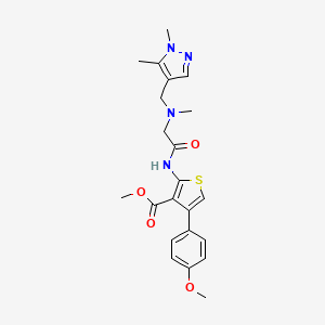 molecular formula C22H26N4O4S B4279797 methyl 2-({N-[(1,5-dimethyl-1H-pyrazol-4-yl)methyl]-N-methylglycyl}amino)-4-(4-methoxyphenyl)-3-thiophenecarboxylate 