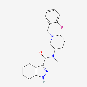 molecular formula C21H27FN4O B4279807 N-[1-(2-fluorobenzyl)-3-piperidinyl]-N-methyl-4,5,6,7-tetrahydro-2H-indazole-3-carboxamide 