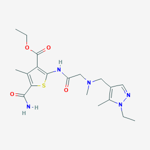 ethyl 5-(aminocarbonyl)-2-({N-[(1-ethyl-5-methyl-1H-pyrazol-4-yl)methyl]-N-methylglycyl}amino)-4-methyl-3-thiophenecarboxylate