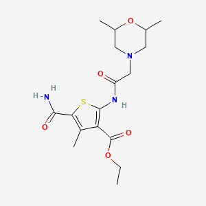 molecular formula C17H25N3O5S B4279841 ethyl 5-(aminocarbonyl)-2-{[(2,6-dimethyl-4-morpholinyl)acetyl]amino}-4-methyl-3-thiophenecarboxylate 