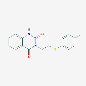 molecular formula C16H13FN2O2S B427985 3-{2-[(4-fluorophenyl)sulfanyl]ethyl}-2,4(1H,3H)-quinazolinedione 