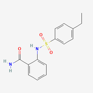 molecular formula C15H16N2O3S B4279853 2-{[(4-ethylphenyl)sulfonyl]amino}benzamide 