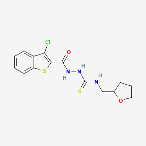 2-[(3-chloro-1-benzothien-2-yl)carbonyl]-N-(tetrahydro-2-furanylmethyl)hydrazinecarbothioamide