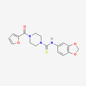 molecular formula C17H17N3O4S B4279884 N-1,3-benzodioxol-5-yl-4-(2-furoyl)-1-piperazinecarbothioamide 