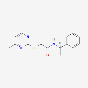 2-[(4-methyl-2-pyrimidinyl)thio]-N-(1-phenylethyl)acetamide