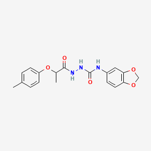 molecular formula C18H19N3O5 B4279898 N-1,3-benzodioxol-5-yl-2-[2-(4-methylphenoxy)propanoyl]hydrazinecarboxamide 