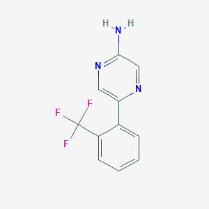 molecular formula C11H8F3N3 B4279922 5-[2-(trifluoromethyl)phenyl]-2-pyrazinamine 