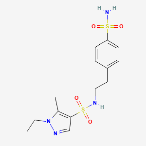 molecular formula C14H20N4O4S2 B4279931 N-{2-[4-(aminosulfonyl)phenyl]ethyl}-1-ethyl-5-methyl-1H-pyrazole-4-sulfonamide 