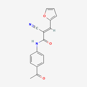molecular formula C16H12N2O3 B4279950 N-(4-acetylphenyl)-2-cyano-3-(2-furyl)acrylamide 
