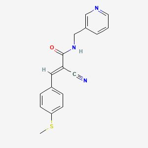 molecular formula C17H15N3OS B4279978 2-cyano-3-[4-(methylthio)phenyl]-N-(3-pyridinylmethyl)acrylamide 