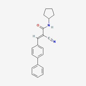 molecular formula C21H20N2O B4279986 3-(4-biphenylyl)-2-cyano-N-cyclopentylacrylamide 