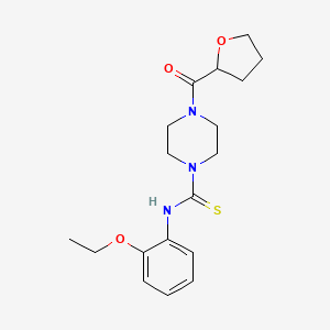 molecular formula C18H25N3O3S B4279991 N-(2-ethoxyphenyl)-4-(tetrahydro-2-furanylcarbonyl)-1-piperazinecarbothioamide 