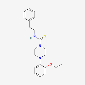 molecular formula C21H27N3OS B4279994 4-(2-ethoxyphenyl)-N-(2-phenylethyl)-1-piperazinecarbothioamide 