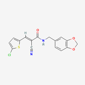 N-(1,3-benzodioxol-5-ylmethyl)-3-(5-chloro-2-thienyl)-2-cyanoacrylamide