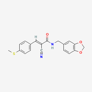 N-(1,3-benzodioxol-5-ylmethyl)-2-cyano-3-[4-(methylthio)phenyl]acrylamide